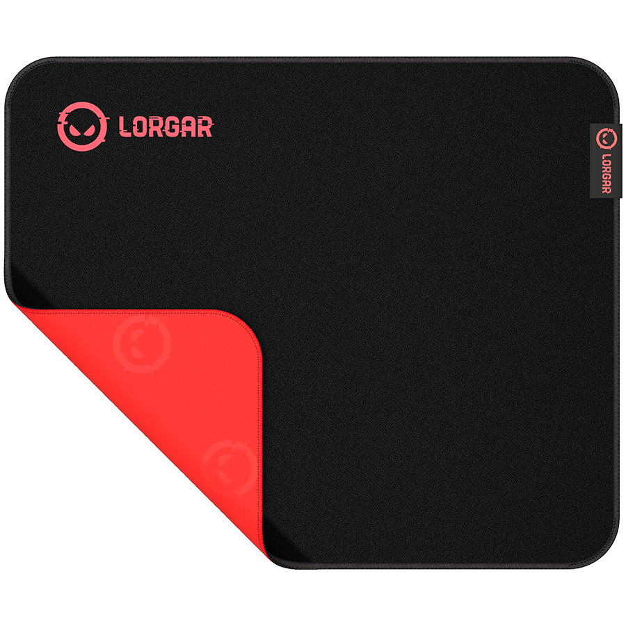 Lorgar Main 323, Gaming mouse pad, Precise control surface, Red anti-slip rubber base, size: 360mm x 300mm x 3mm, weight 0.21