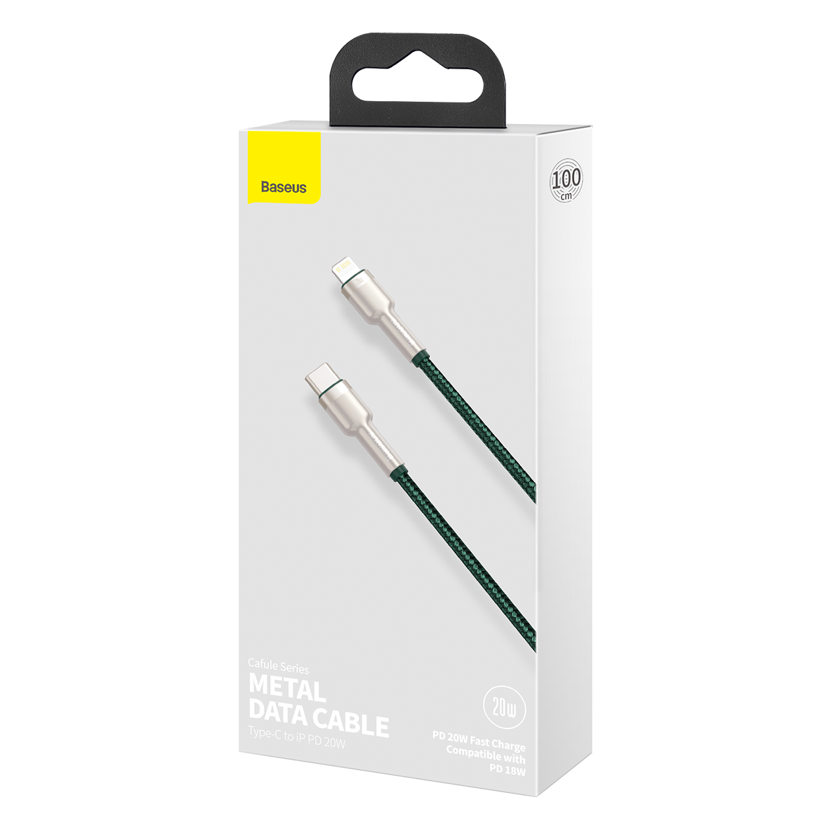 USB-C cable for Lightning Baseus Cafule, PD, 20W, 1m (green) - Product Image 6