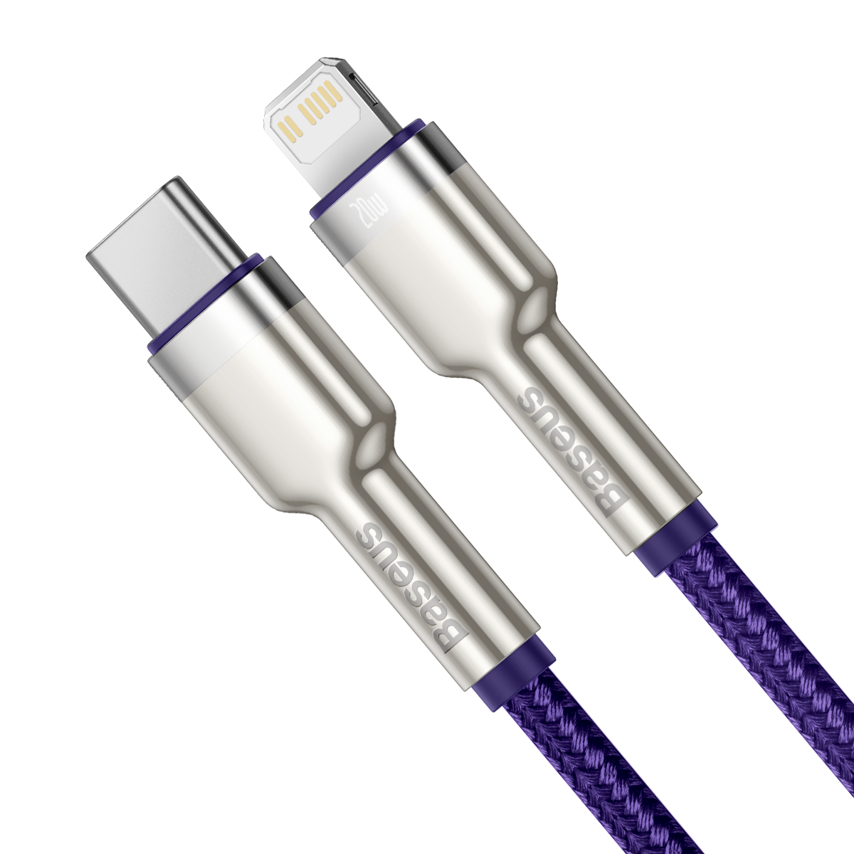 USB-C cable for Lightning Baseus Cafule, PD, 20W, 1m (purple) - Product Image 3