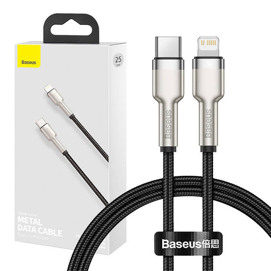 USB-C cable for Lightning Baseus Cafule, PD, 20W, 0,25m (black) - Product Image 1