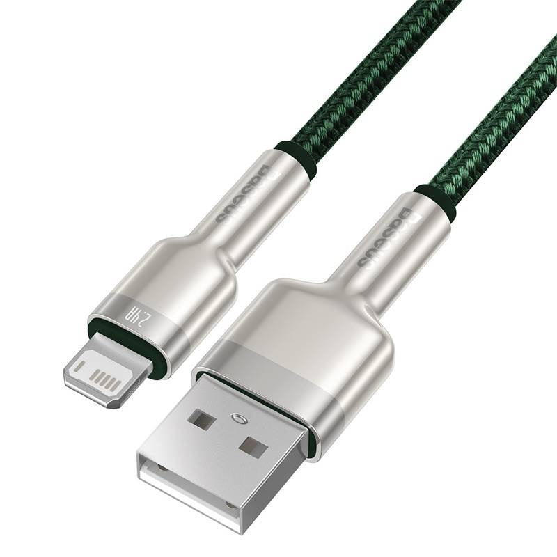 USB cable for Lightning Baseus Cafule, 2.4A, 2m (green) - Product Image 3