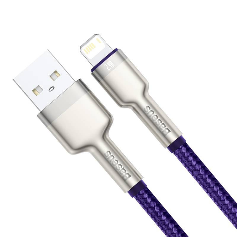 USB cable for Lightning Baseus Cafule, 2.4A, 1m (purple) - Product Image 3