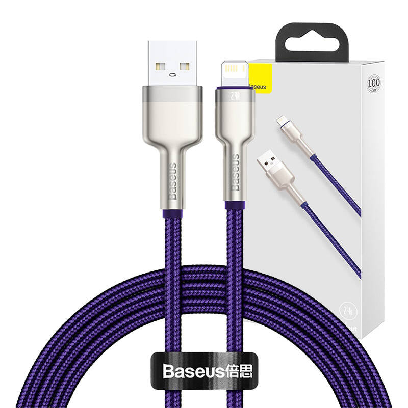USB cable for Lightning Baseus Cafule, 2.4A, 1m (purple) - Product Image 7