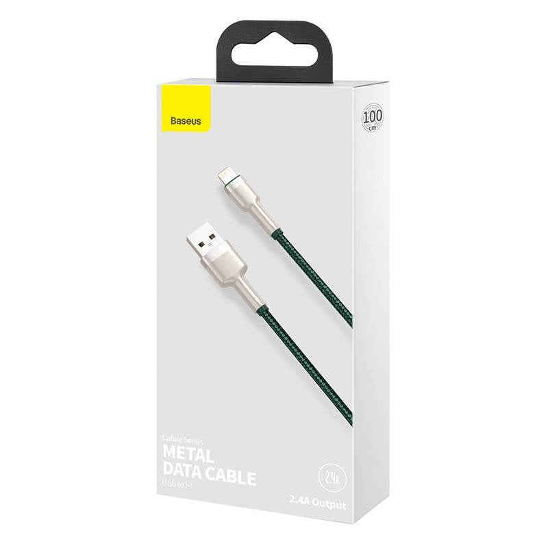 USB cable for Lightning Baseus Cafule, 2.4A, 1m (green) - Product Image 6