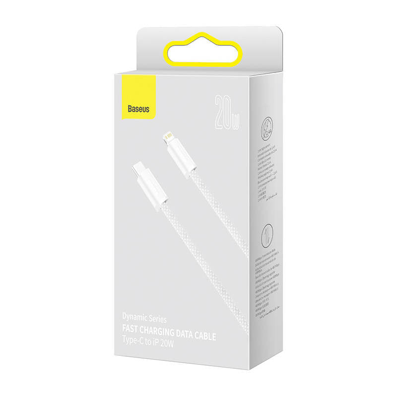 USB-C cable for Lightning Baseus Dynamic Series, 20W, 2m (white) - Product Image 7
