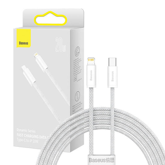USB-C cable for Lightning Baseus Dynamic Series, 20W, 2m (white) - Product Image 1