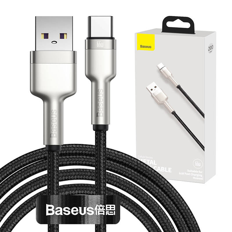 USB cable for USB-C Baseus Cafule, 66W, 2m (black) - Product Image 1