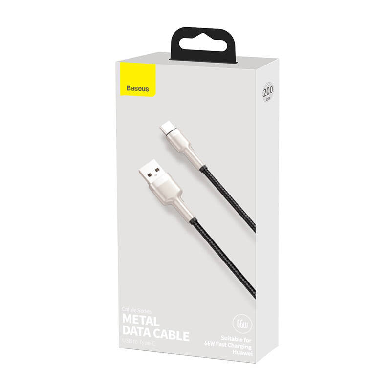 USB cable for USB-C Baseus Cafule, 66W, 2m (black) - Product Image 6