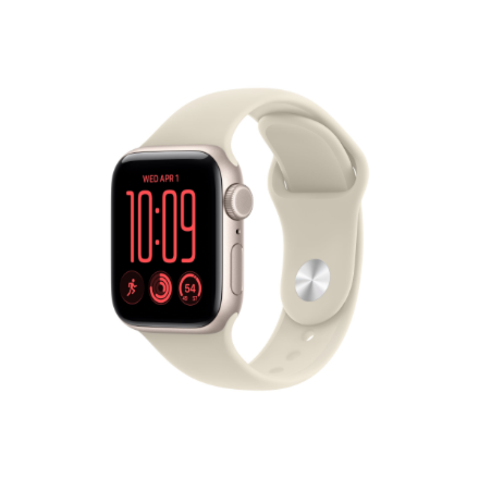 Apple Watch SE 3 GPS + Cellular 40mm Starlight Aluminium Case with Sand Sport Band - S/M | Apple