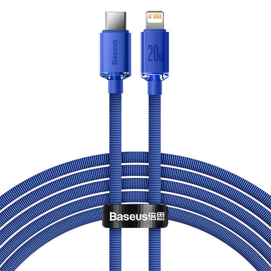 Baseus Crystal Shine cable USB-C to Lightning, 20W, PD, 2m (blue) - Product Image 2