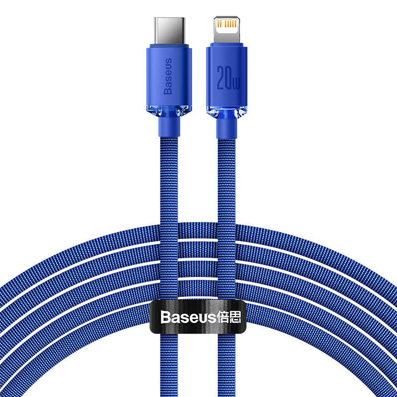 Baseus Crystal Shine cable USB-C to Lightning, 20W, PD, 2m (blue) - Product Image 2
