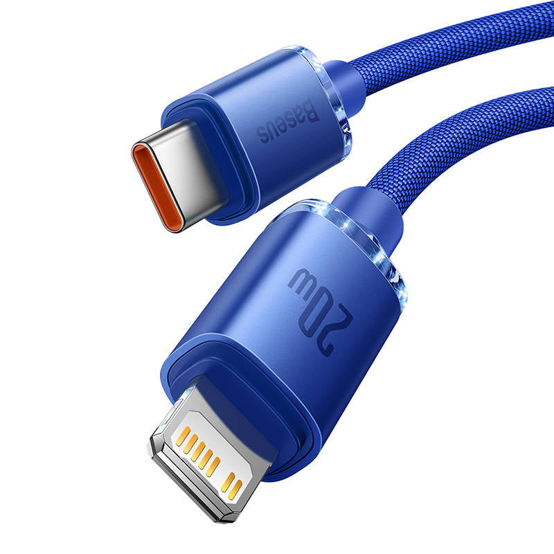 Baseus Crystal Shine cable USB-C to Lightning, 20W, PD, 2m (blue) - Product Image 3
