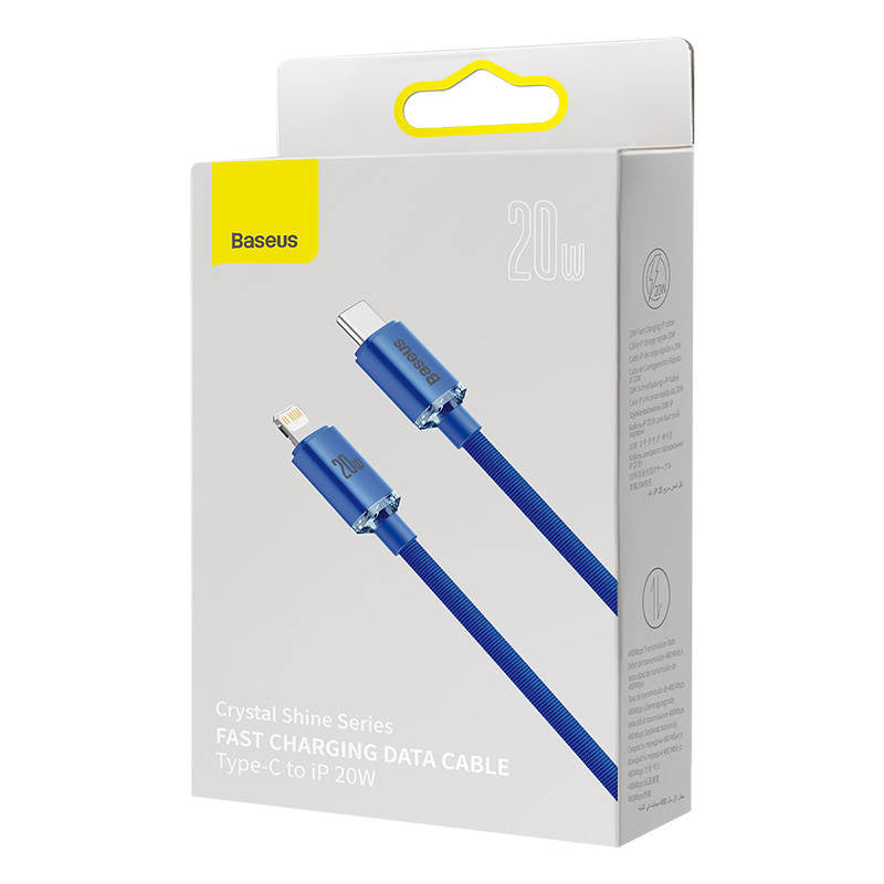 Baseus Crystal Shine cable USB-C to Lightning, 20W, PD, 2m (blue) - Product Image 5