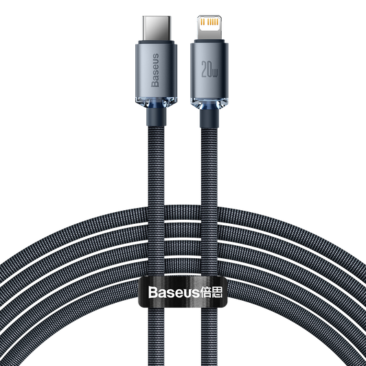Baseus Crystal Shine cable USB-C to Lightning, 20W, PD, 2m (black) - Product Image 2
