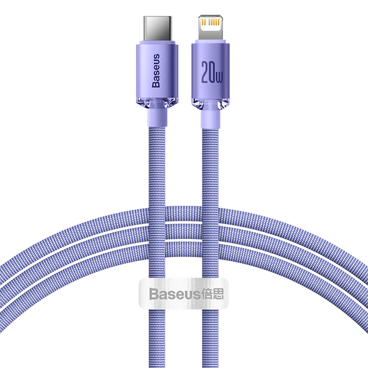 Baseus Crystal Shine cable USB-C to Lightning, 20W, PD, 1.2m (purple) - Product Image 2