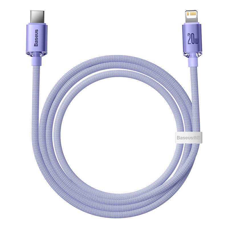 Baseus Crystal Shine cable USB-C to Lightning, 20W, PD, 1.2m (purple) - Product Image 3