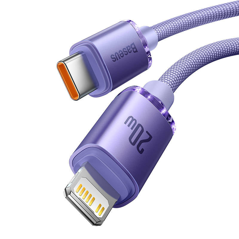Baseus Crystal Shine cable USB-C to Lightning, 20W, PD, 1.2m (purple) - Product Image 5