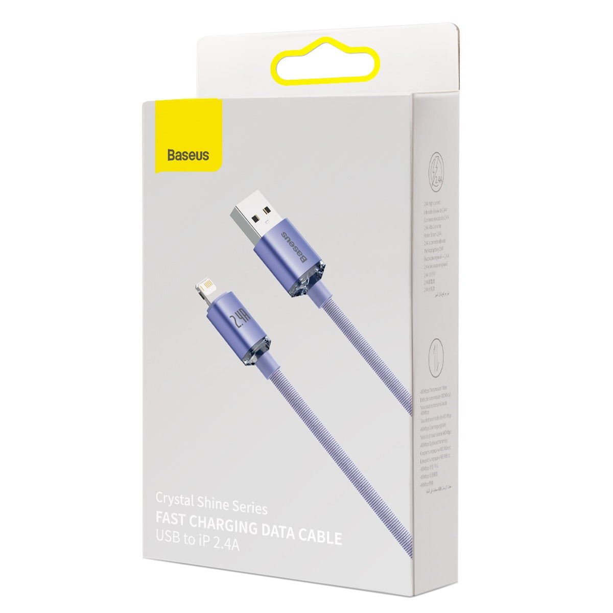Baseus Crystal Shine cable USB to Lightning, 2.4A, 2m (purple) - Product Image 5