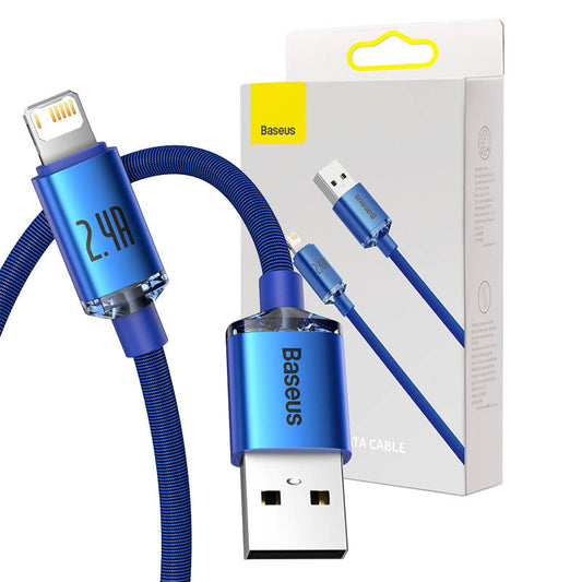 Baseus Crystal Shine cable USB to Lightning, 2.4A, 2m (blue) - Product Image 1