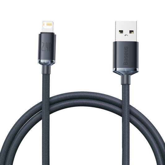 Baseus Crystal Shine cable USB to Lightning, 2.4A, 1.2m (black) - Product Image 1