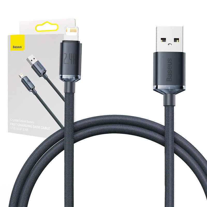 Baseus Crystal Shine cable USB to Lightning, 2.4A, 1.2m (black) - Product Image 6