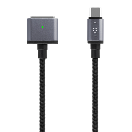 Fixed | Braided charging cable with USB-C/MagSafe 3 connectors, 2 m, 140 W, Gray