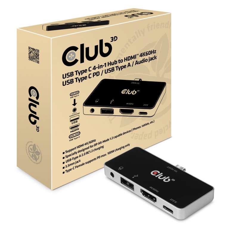 I/O HUB 4IN1 USB-C TO HDMI/100W CSV-1591 CLUB3D
