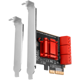 Six-channel SATA III PCI-Express controller with six internal SATA ports — AXAGON