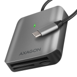 Aluminum high-speed USB-C 3.2 Gen 1 memory card reader. 3 slots, UHS-II. — AXAGON