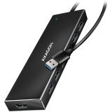Seven-port USB 3.2 Gen 1 hub with charging support — AXAGON