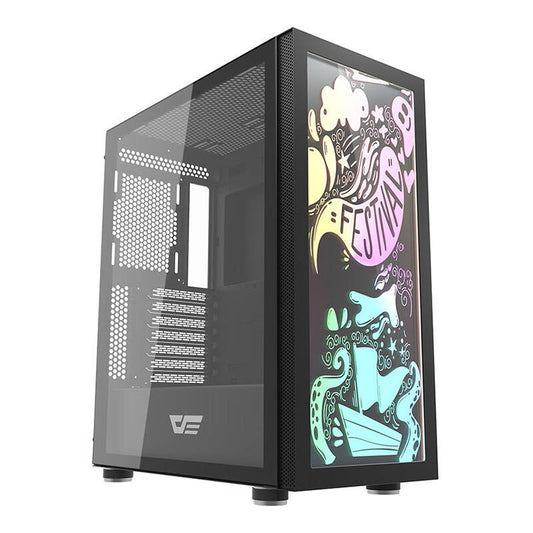 Darkflash DK210 Graffiti Computergehäuse (schwarz)