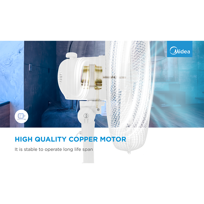 Stand fan, 40cm, 40W, 3 speeds, mechanical, noise level: 55-65 dB, Oscillation 80°, Tilting +16° -8°, Adjustable height 120cm