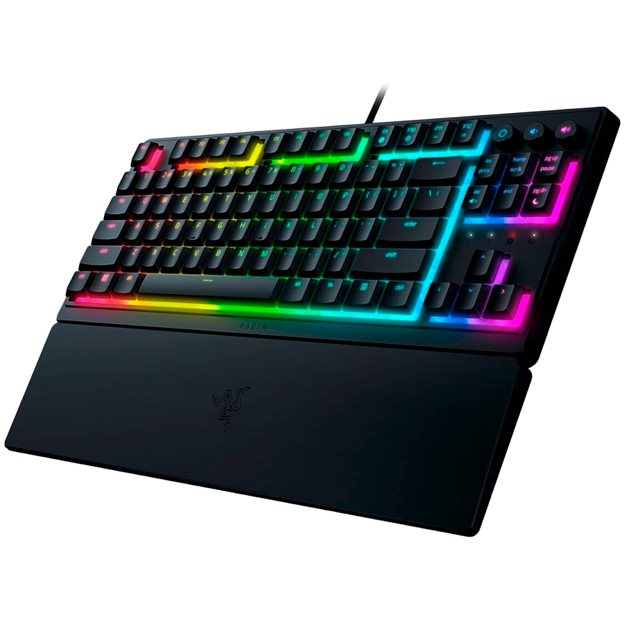 Razer Ornata V3 Tenkeyless, Low Profile Gaming Keyboard, US Layout, 8 Razer Chroma™ RGB Lighting Zones, Dedicated Media Keys,