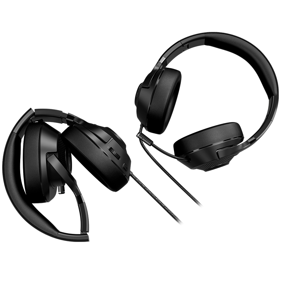 LORGAR Noah 101, Gaming headset with microphone, 3.5mm jack connection, cable length 2m, foldable design, PU leather ear pads