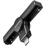 Foldable pocket USB-C contact Smart / ID card reader. — AXAGON