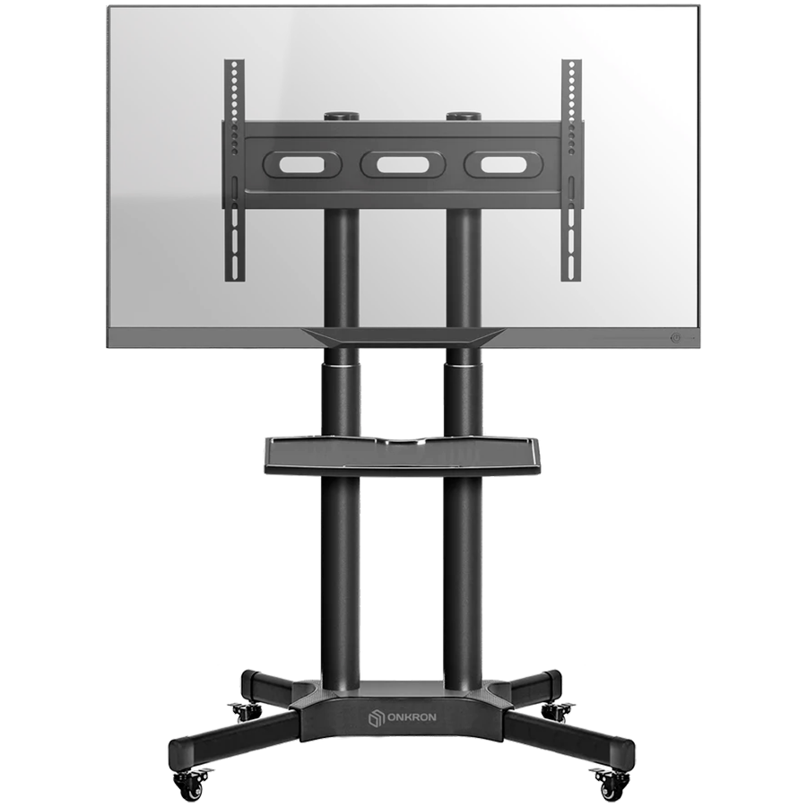 ONKRON Mobile TV Stand Rolling TV Cart for 40 to 65 Inch LCD LED TV Screens, Black