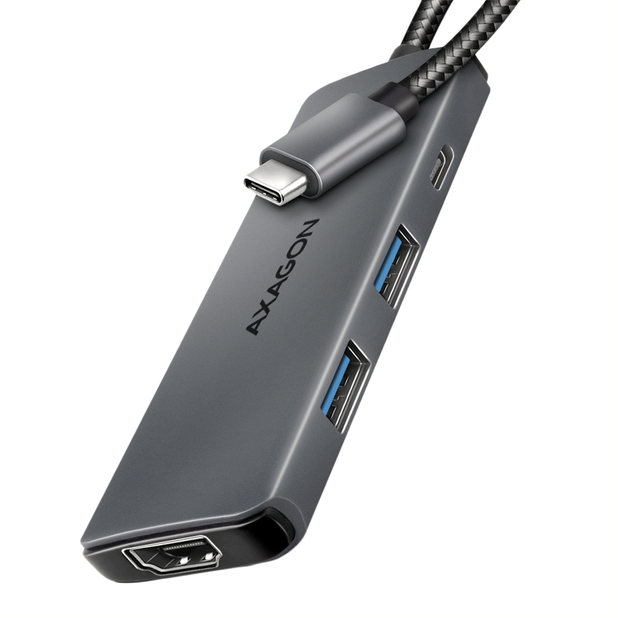 AXAGON HMC-5H8K USB 5Gbps hub, 2x USB-A, USB-C, HDMI 8k/30Hz, PD 100W,