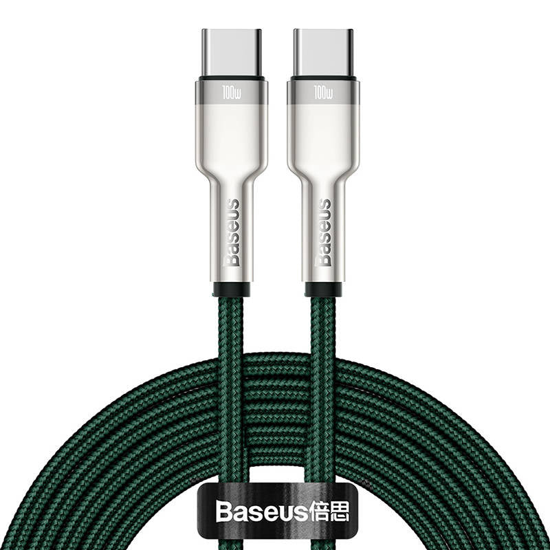 Cable USB-C to USB-C Baseus Cafule, 100W, 2m (green) - Product Image 2