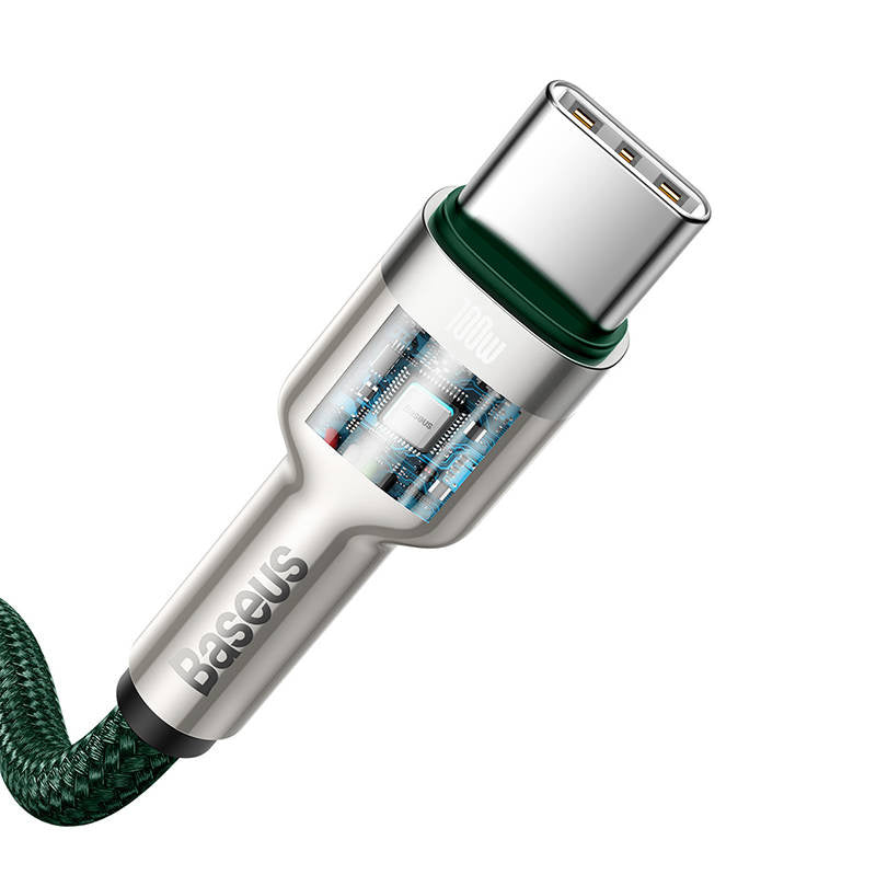 Cable USB-C to USB-C Baseus Cafule, 100W, 2m (green) - Product Image 4