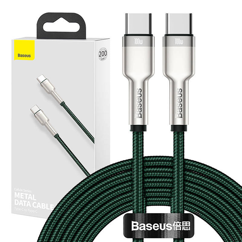 Cable USB-C to USB-C Baseus Cafule, 100W, 2m (green) - Product Image 1