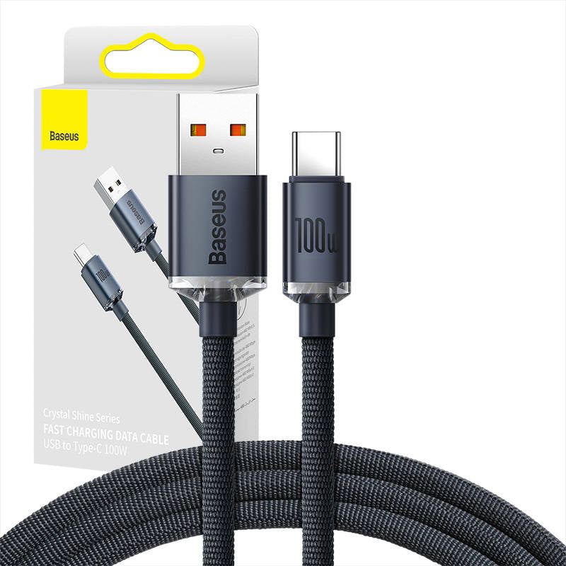 Baseus Crystal Shine cable USB to USB-C, 100W, 1.2m (black) - Product Image 1