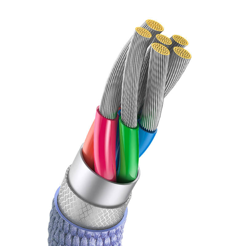 Baseus Crystal Shine cable USB to USB-C, 5A, 1.2m (purple) - Product Image 5