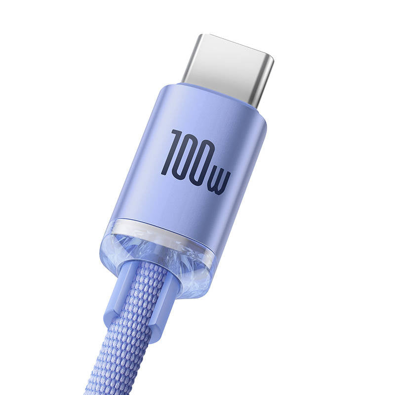 Baseus Crystal Shine cable USB to USB-C, 100W, 2m (purple) - Product Image 4