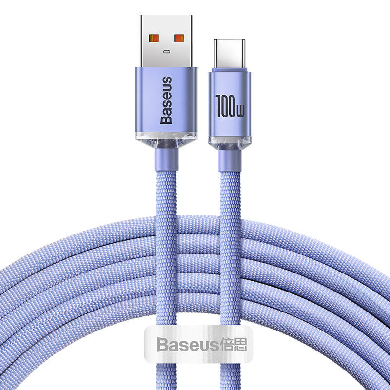 Baseus Crystal Shine cable USB to USB-C, 100W, 2m (purple) - Product Image 2