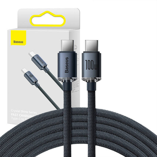 Baseus Crystal Shine cable USB-C to USB-C, 100W, 1.2m (black) - Product Image 1