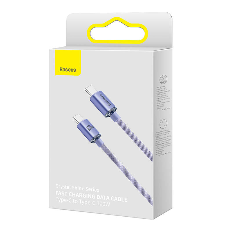 Baseus Crystal Shine cable USB-C to USB-C, 100W, 1.2m (purple) - Product Image 8