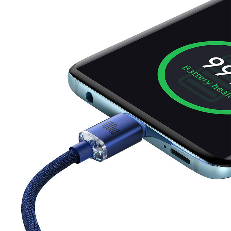 Baseus Crystal Shine cable USB-C to USB-C, 100W, 2m (blue) - Product Image 3