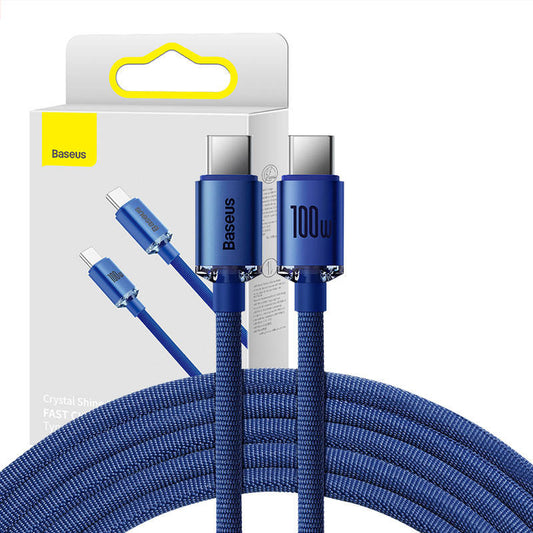 Baseus Crystal Shine cable USB-C to USB-C, 100W, 2m (blue) - Product Image 1