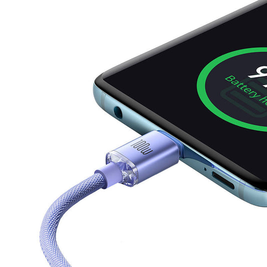 Baseus Crystal Shine cable USB-C to USB-C, 100W, 2m (purple) - Product Image 2