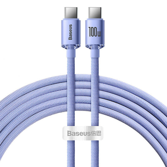 Baseus Crystal Shine cable USB-C to USB-C, 100W, 2m (purple) - Product Image 1